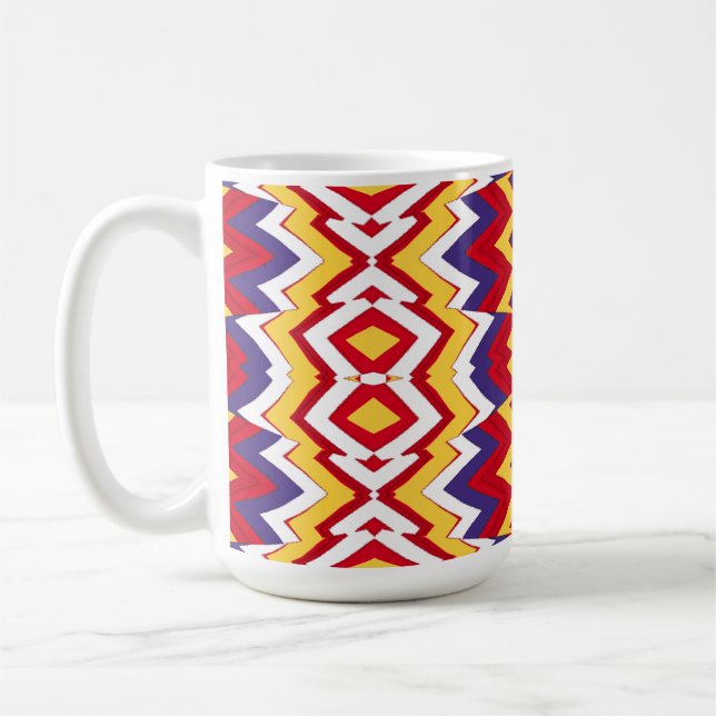 Mug, A vibrant multicolor zigzag pattern design Coffee Mug (Left)