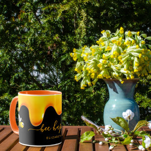 Mug Abee Joyeuse abeilles jaunes mignonnes goutte de m