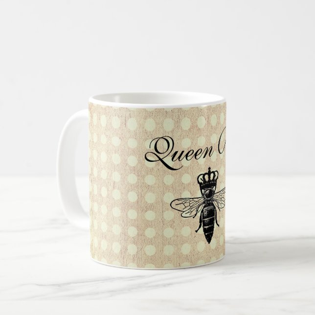 Mug Abeille de la reine vintage (Devant gauche)