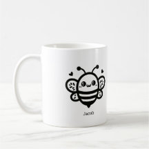 Abeille de miel doux - Kawaii Nursery Line Art