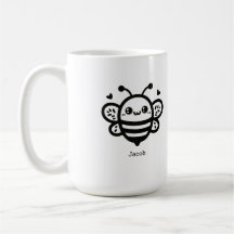 Abeille de miel doux - Kawaii Nursery Line Art