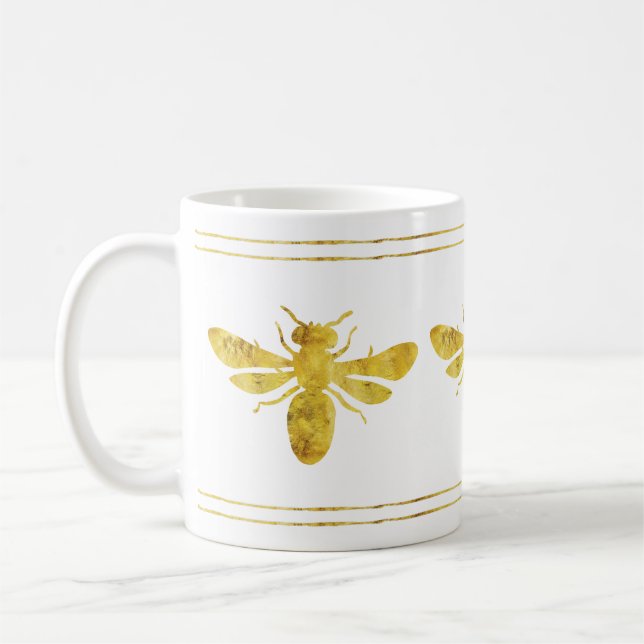 Mug Abeille dorée blanche (Gauche)