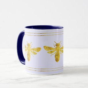 Mug Abeille Foil Gold sur Pale Purple