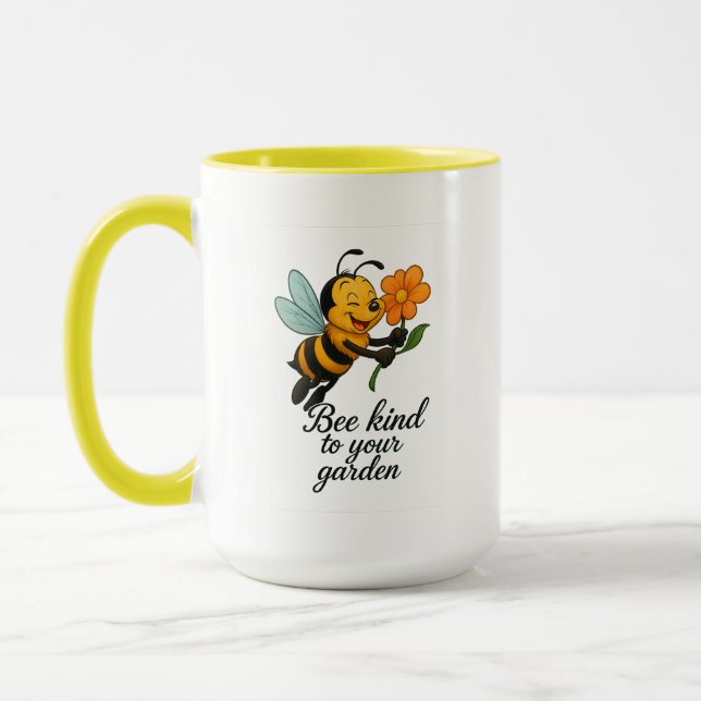 Mug Abeille Liée À Votre Boug Garden Premium (Gauche)