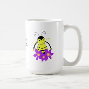 Mug Abeille occupée fantaisiste avec des fleurs