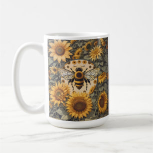 Mug Abeille vintage et tournesol