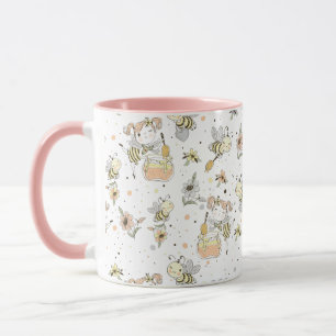 Mug Abeilles De Miel, Fée & Bébé En Motif Sans Faille