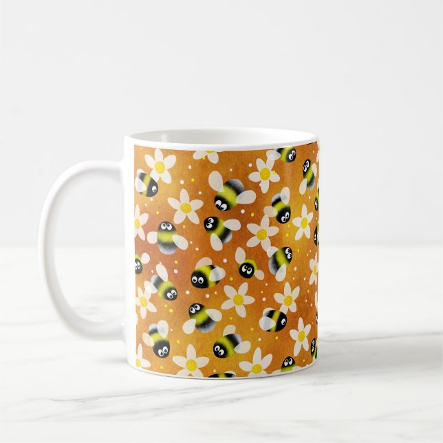 Mug Abeilles en effervescence (Orange Brûlé) (Gauche)