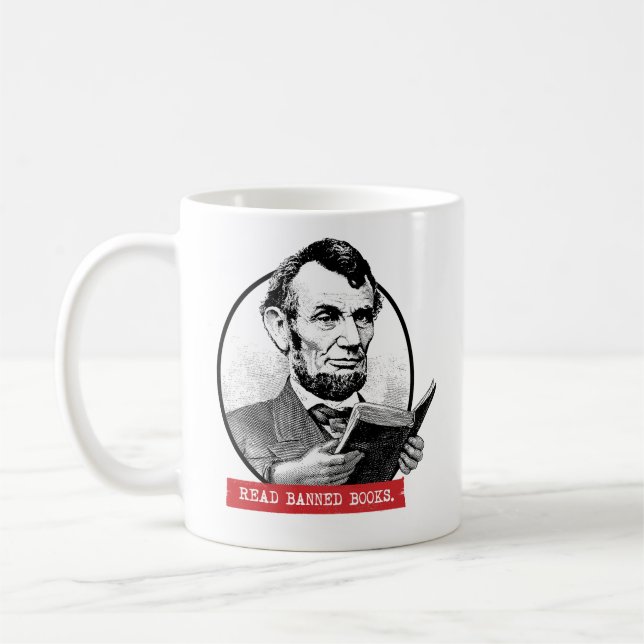 Mug Abraham Lincoln Lit Les Livres Interdits (Gauche)