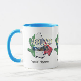 Mug Abruzzes Italie Région Rétro Carte Souvenir Vintag