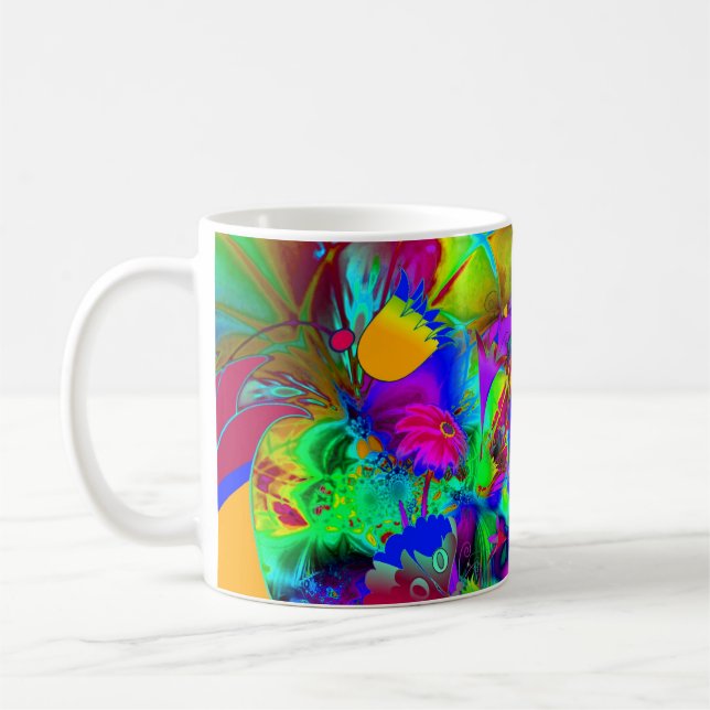 Mug Abstract Art Floral Explode (Left)