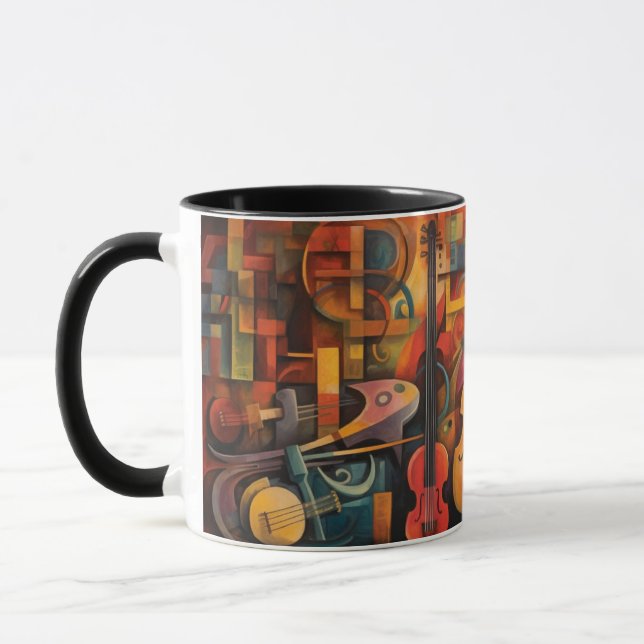 Mug abstract art Violins (Left)