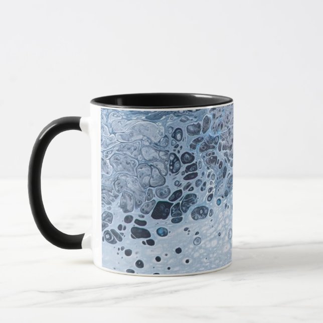 Mug Abstract Blue & Gray Ocean Drift (Gauche)
