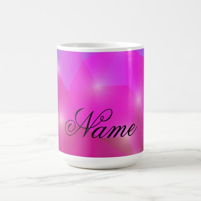 Mug Abstract Geometric Crystal Mosaic in Pink (Centre)