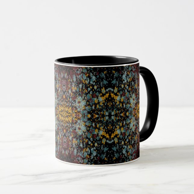 Mug Abstract Graffiti Splatter Painting Art On Black (Devant droit)