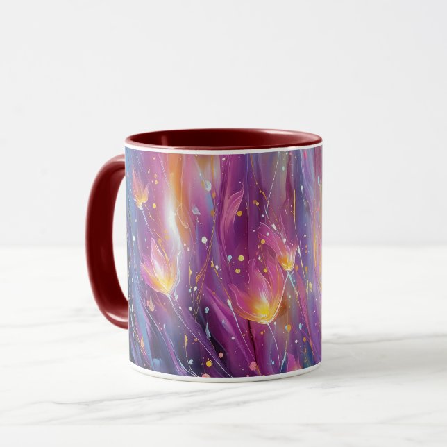 Mug Abstract luminous floral explosion (Devant gauche)