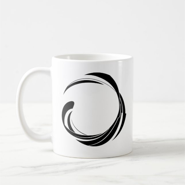 Mug Abstract Swirl Circle Design – curved ring artwork (Gauche)