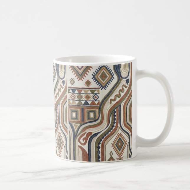 Mug Abstract Tribal Geometric Embroidery Pattern (Droite)