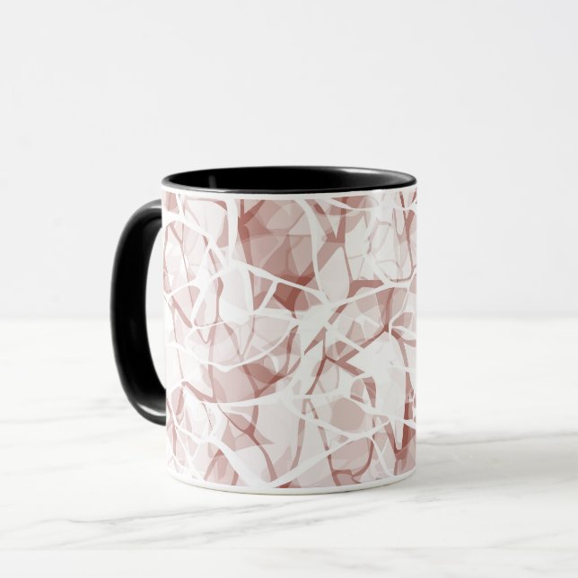 Mug abstrait beige blanc moderne et élégant    (Devant gauche)