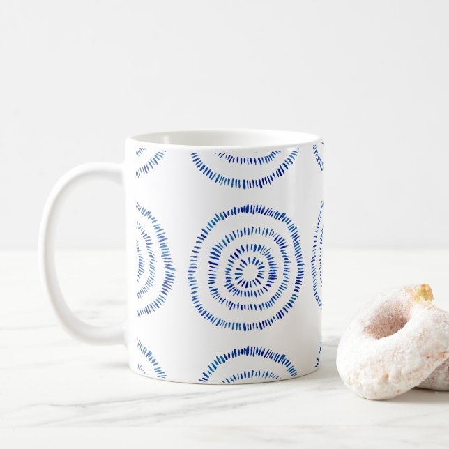Mug Abstrait Bleu brosse côtier (Avec donut)