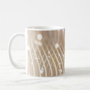 Mug Abstrait Brown, Waves Stars Arrière - plan.