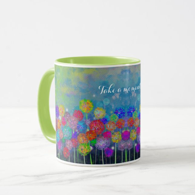 Mug Abstrait champ impressionniste de fleurs (Devant gauche)