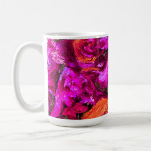 Mug Abstrait Dans Les Purples, Les Oranges Et Les Vert
