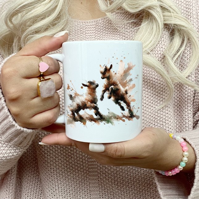 Mug Abstrait de deux chèvres (Créateur téléchargé)