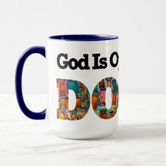 Mug Abstrait Dieu ouvre de nouvelles portes Motif Bleu