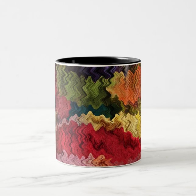 Mug Abstrait en tissu coloré (Centre)