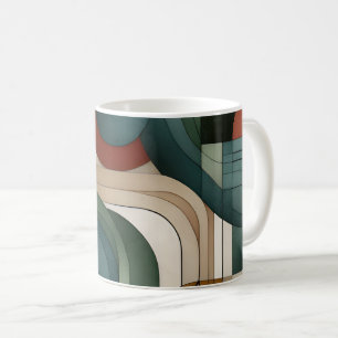 Mug Abstrait géométrique sophistiqué - Tons de Terre