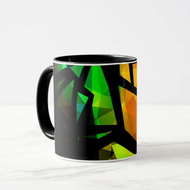 Mug Abstrait graffiti polygonal moderne dar géométriqu (Devant gauche)