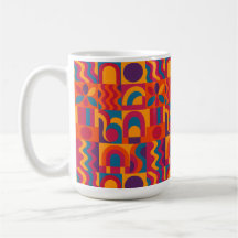 Mug Abstrait gras - Motif rétro dynamique
