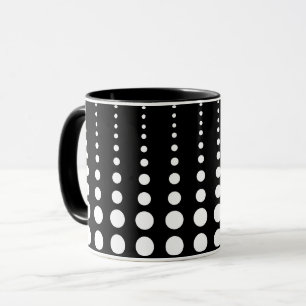 Mug Abstrait moderne design noir lignes blanches point