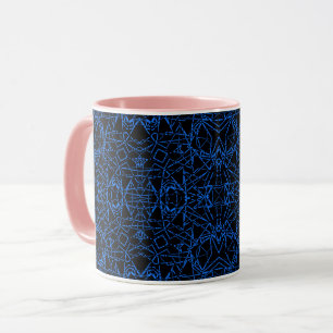 Mug Abstrait noir lignes de filet d'araignée moderne b
