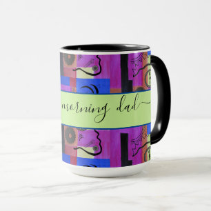 Mug Abstrait noir pour papa Bright Ringer 15oz