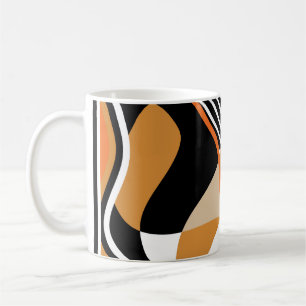Mug Abstrait ondulé : motif noir vintage