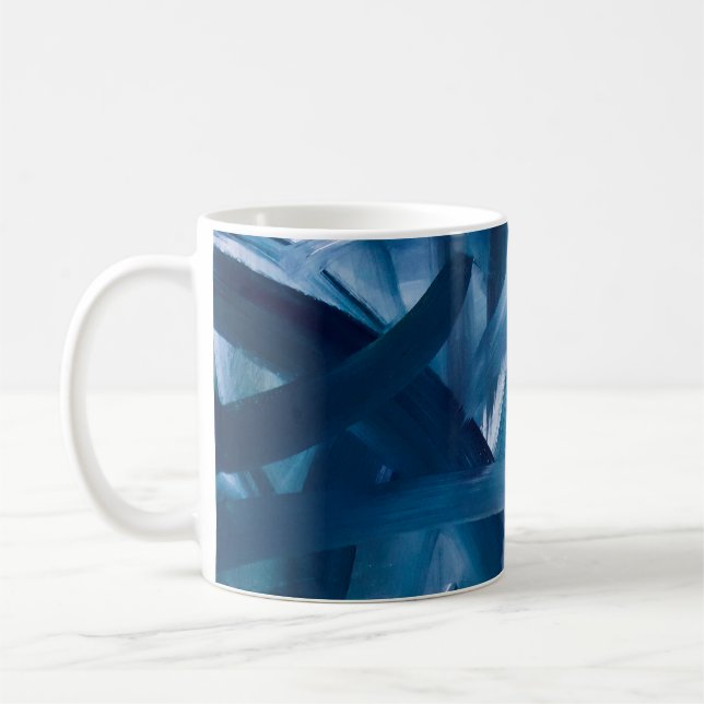 Mug Abstrait paysage de peinture moderne. Art de nuit  (Gauche)