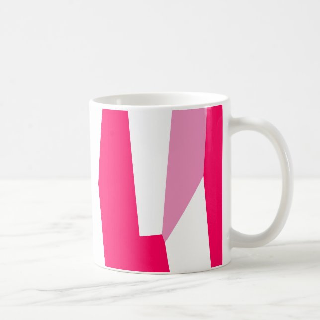 Mug abstrait rose et blanc (Droite)