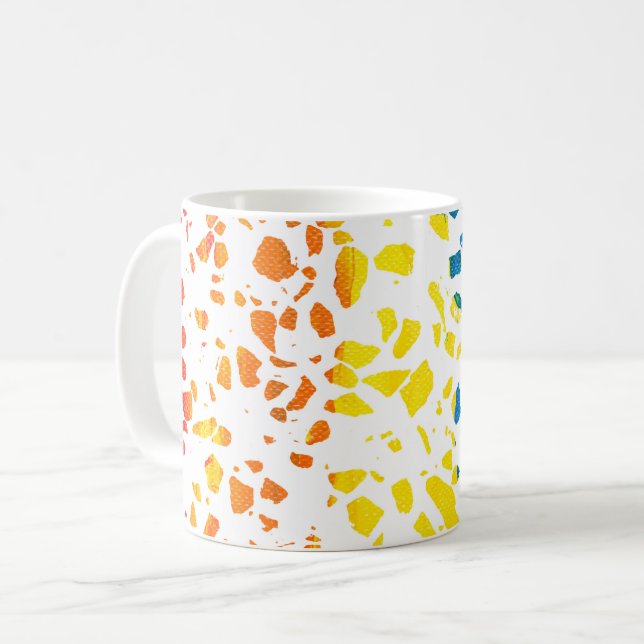 Mug Abstrait Terrazzo Mosaic coloré Rainbow Motif (Devant gauche)
