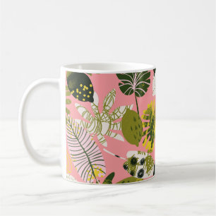 Mug Abstrait Tropical Colorical Feuille Motif