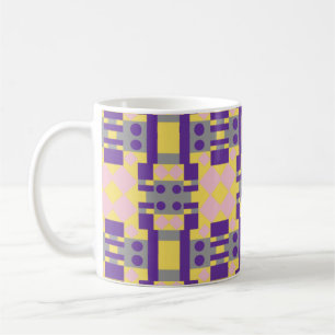 Mug Abstrait violet et Motif pastel avec géométrie