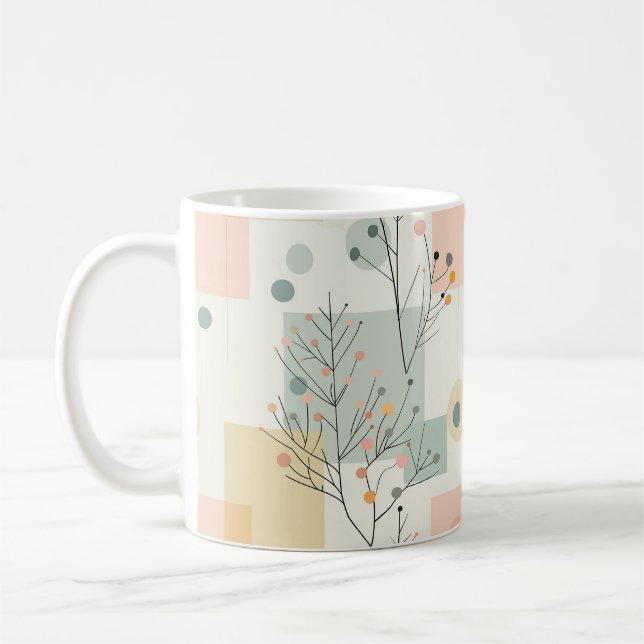 Mug Abstrait Zen Botanical Pastel Motifs (Gauche)