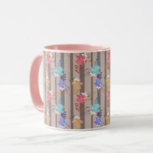 Mug Abstraite ligne décorative rétro rayée