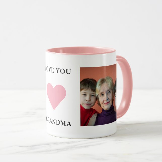 Mug Abuela Nana Nonna Famille Photo Love You Grand-mèr (Devant droit)