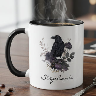 Mug Académie sombre corbeau floral gothique sombre