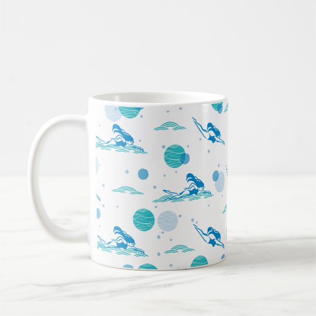 Mug Accéder et nager Art Motif (Gauche)
