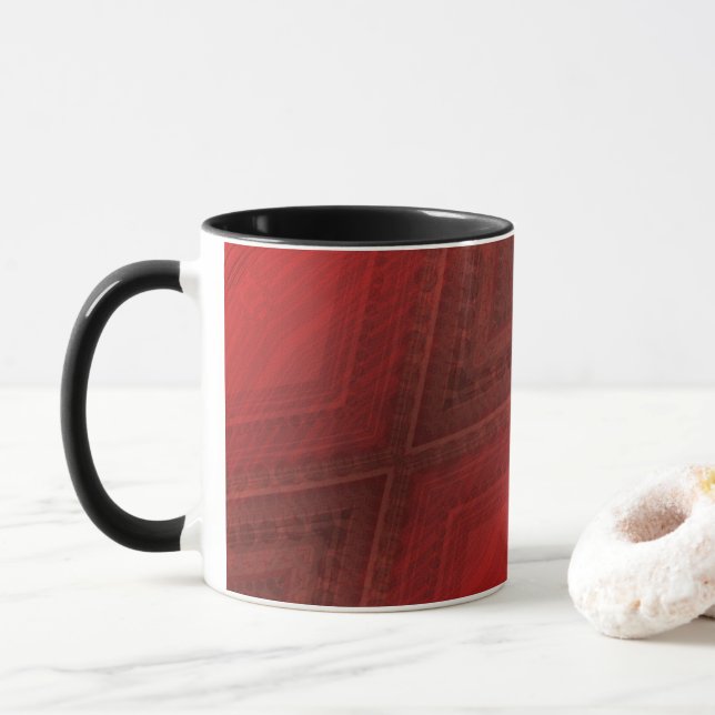 Mug Acceptation | Motif de Boho Eclectique Rouge (Avec donut)