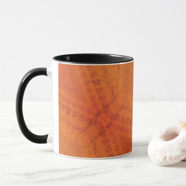 Mug Acceptation | Motif de Shibori rouge orange jaune (Avec donut)