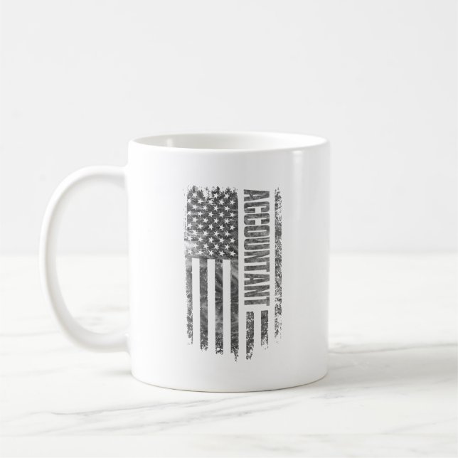 Mug Accountant USA Flag Distressed design (Gauche)